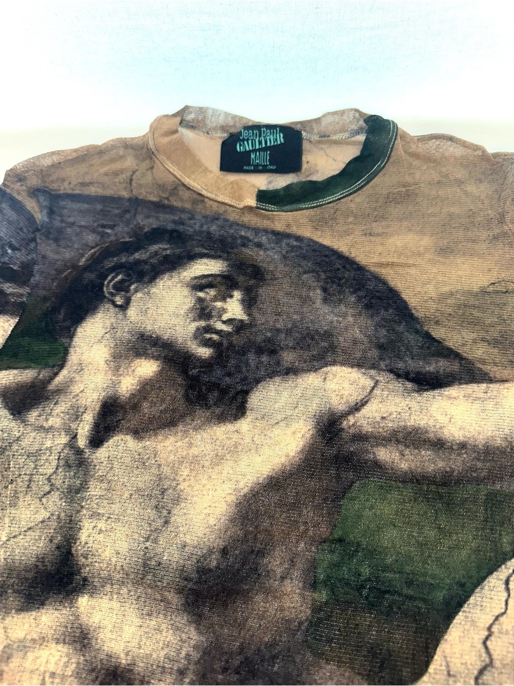 Jean Paul Gaultier SS95 "Creation of Adam" Top Mesh Top VINTAGE Sz Lg (PM100210) - Picture 2 of 9